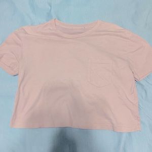 Pink crop top with front pocket
